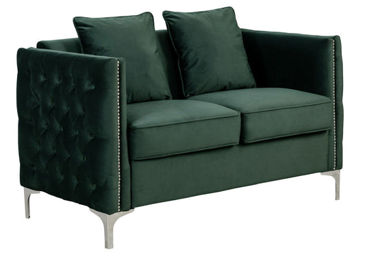 Bayberry - Velvet Loveseat With 2 Pillows