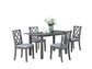 Carlisle - 5 Piece Extendable Wood Dining Set With Upholstered Seat Cushion (Set of 5) - Gray