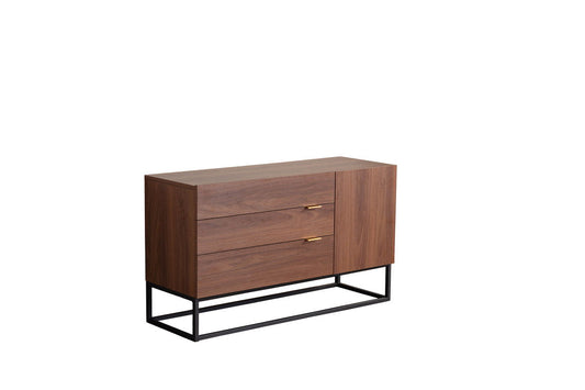 Roscoe - Wood TV Stand Console Table - Walnut Brown