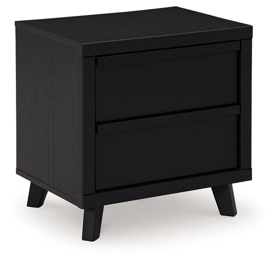 Danziar - Black - Two Drawer Night Stand