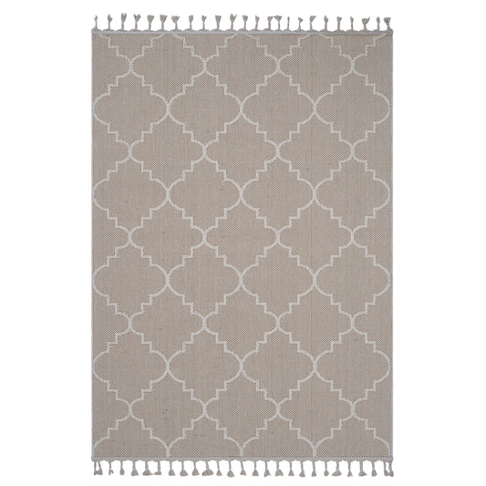 6' x 9' Trellis Indoor / Outdoor Area Rug - Ivory