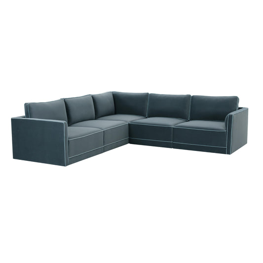 Willow - Modular L Sectional - Misty Blue