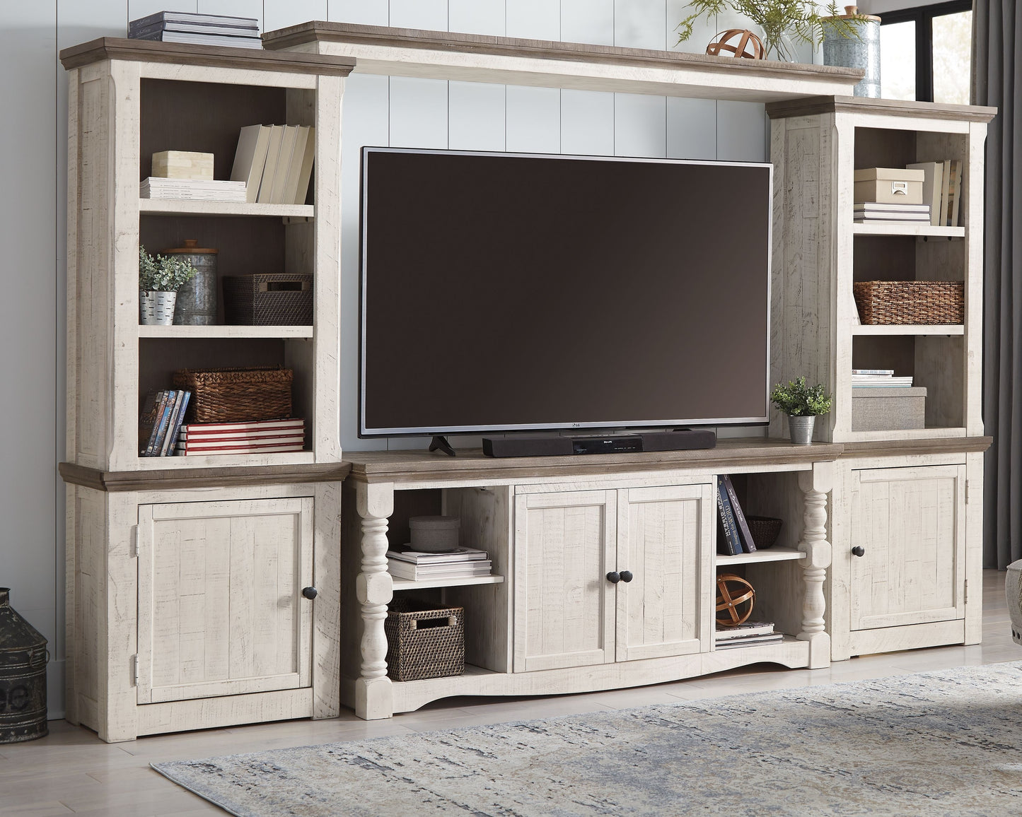 Havalance - Brown / Beige - 4 Pc. - Entertainment Center - 67" TV Stand