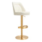 Maven - Adjustable Swivel Stool - Cream and Gold