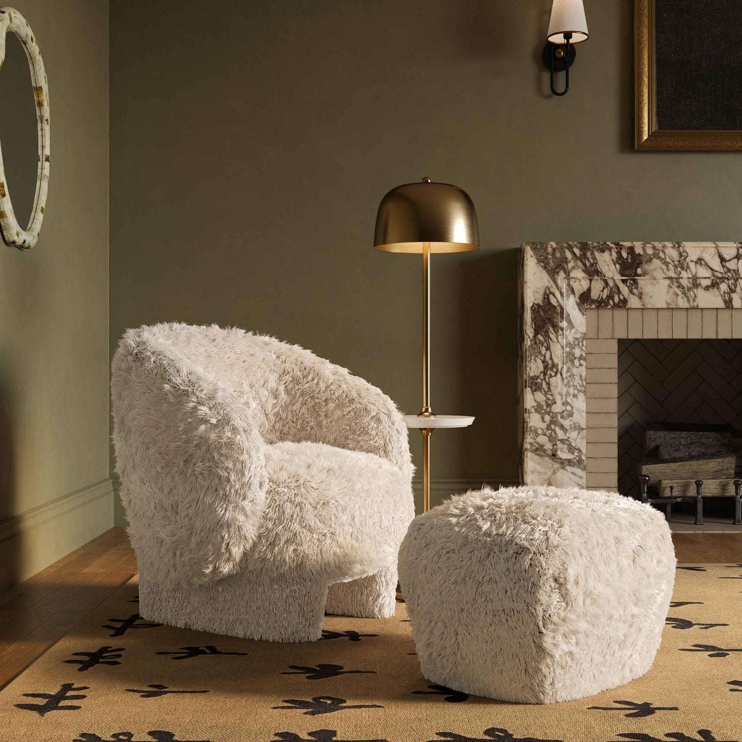 Britt - Vegan Shearling Ottoman