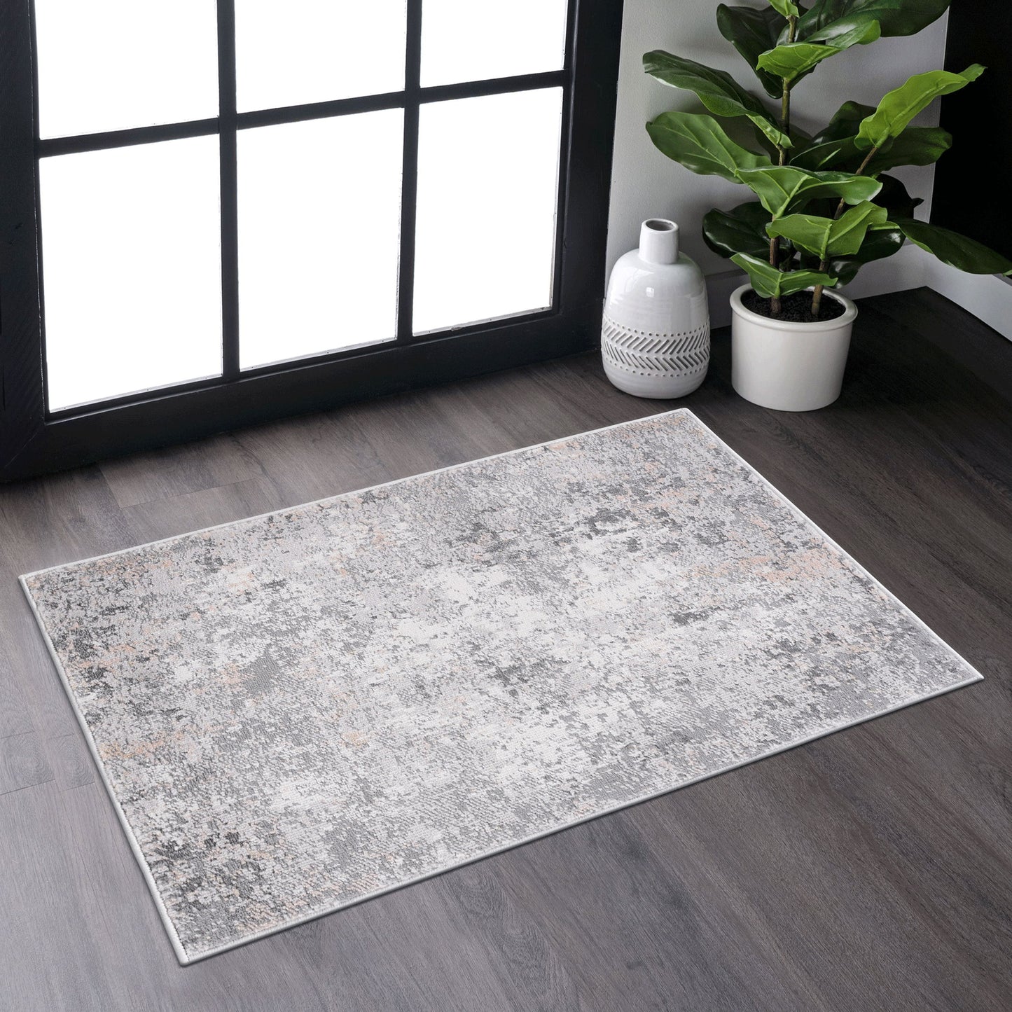 Marfi - 2' x 3' Abstract Non-Shedding Living Room Bedroom Dining Home Office Stylish And Stain Resistant Area Rug - Gray / Multi