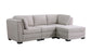 Kristin - Fabric Reversible Sectional Sofa With Ottoman - Light Gray