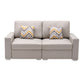 Nolan - Linen Fabric Loveseat With Pillows And Interchangeable Legs