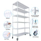 20" 6 Tier 6000Lbs Capacity Nsf Metal Shelf Wire Shelving Unit, Heavy Duty Adjustable Storage Rack With Wheels & Shelf Liners For Commercial Grade Utility Steel Storage Rack - White