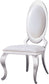 Leatherette Dining Chair With Oval Backrest (Set of 2), Stainless Steel Legs - Silver Frame