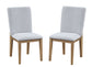 Delphine - Linen Fabric 19" Dining Chair (Set of 2) - Gray