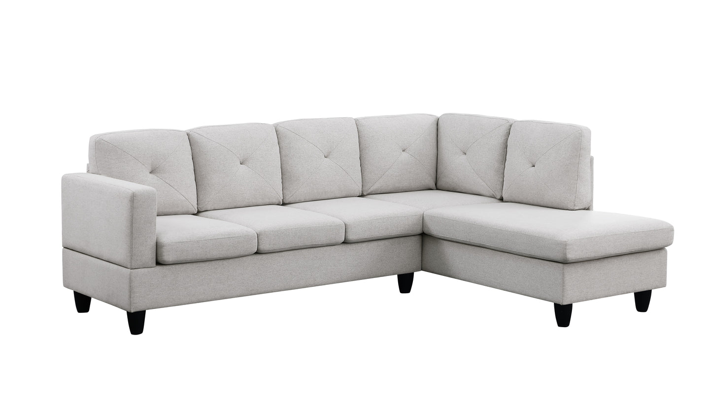 Santiago - Linen Sectional Sofa With Right Facing Chaise