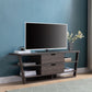 TV Stand With Four Open Shelves And Two Drawers With Cutout Handles - Dark Brown