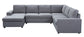 Dakota - Linen 6 Seat Reversible Modular Sectional Sofa Chaise