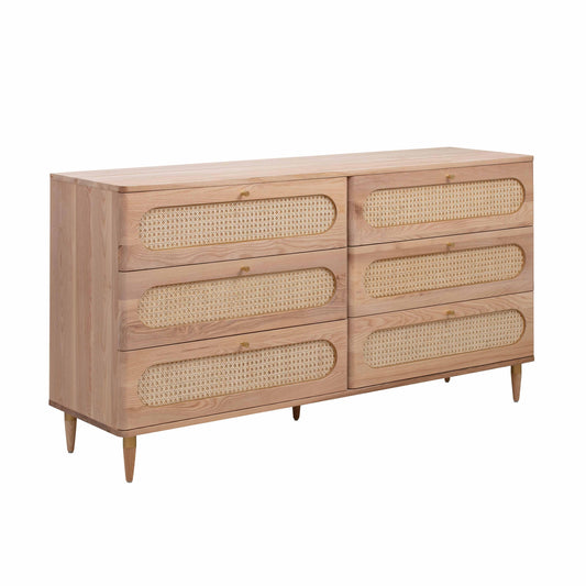 Carmen - 6 Drawer Dresser - Cane