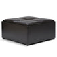 Avalon - Square Coffee Table Storage Ottoman - Tanners Brown