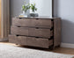 6 Drawer Wide Chest Dresser, Home Storage Chest Organizer With Cut - Out Curved Handles - Hazelnut