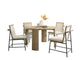 Bowen - Round Dining Table With Cream Color Upholstered Chairs (Set of 5) - Oak Finish