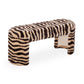 Zebra - Striped Tufted Bench - Brown