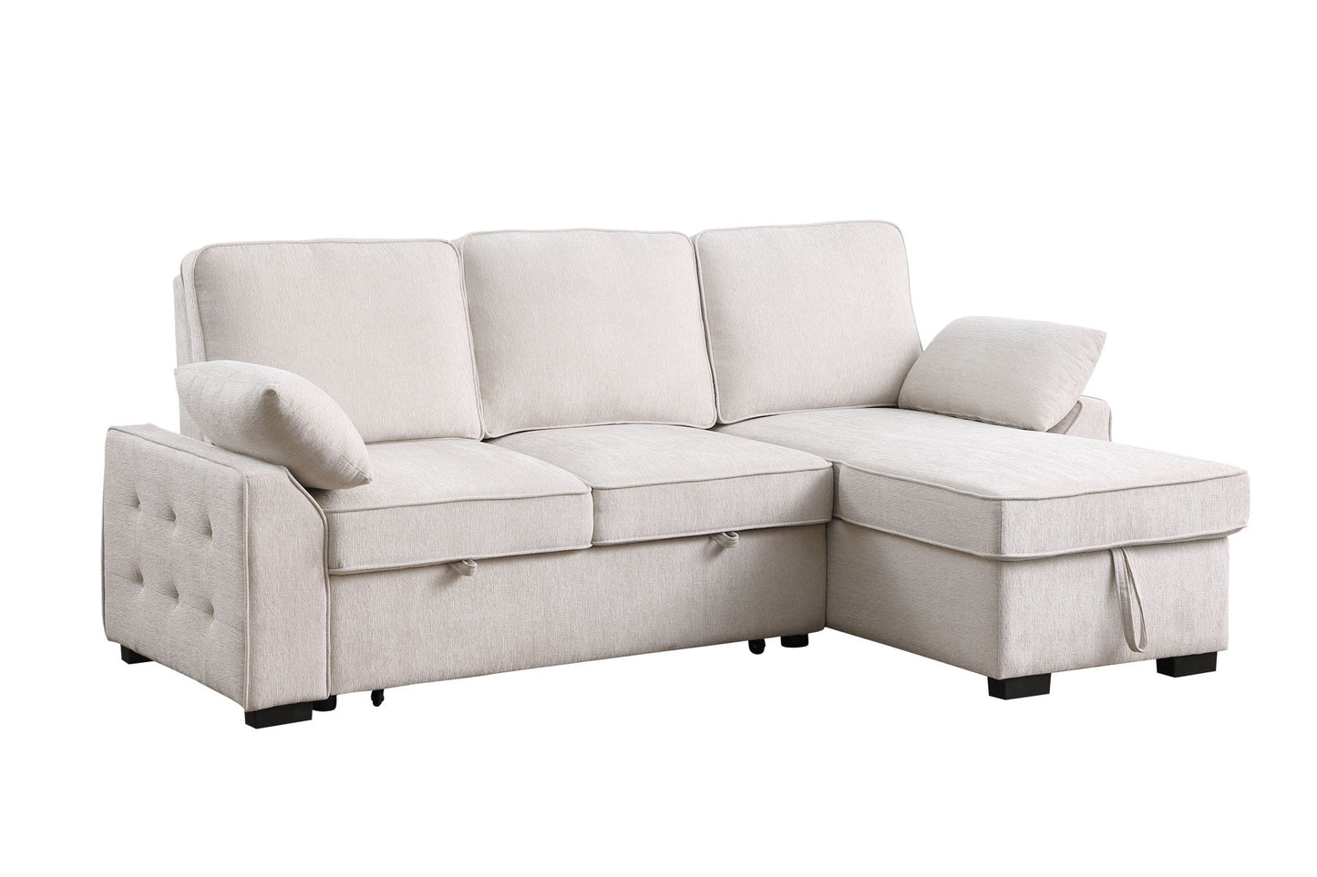 Mackenzie - Chenille Fabric Sleeper Sectional With Right-Facing Storage Chaise