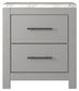 Cottonburg - Light Gray / White - Two Drawer Night Stand