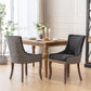 Ultra Side Dining Chair, Thickened Fabric Chairs With Neutrally Toned Solid Wood Legs, Bronze Nail Head (Set of 2)