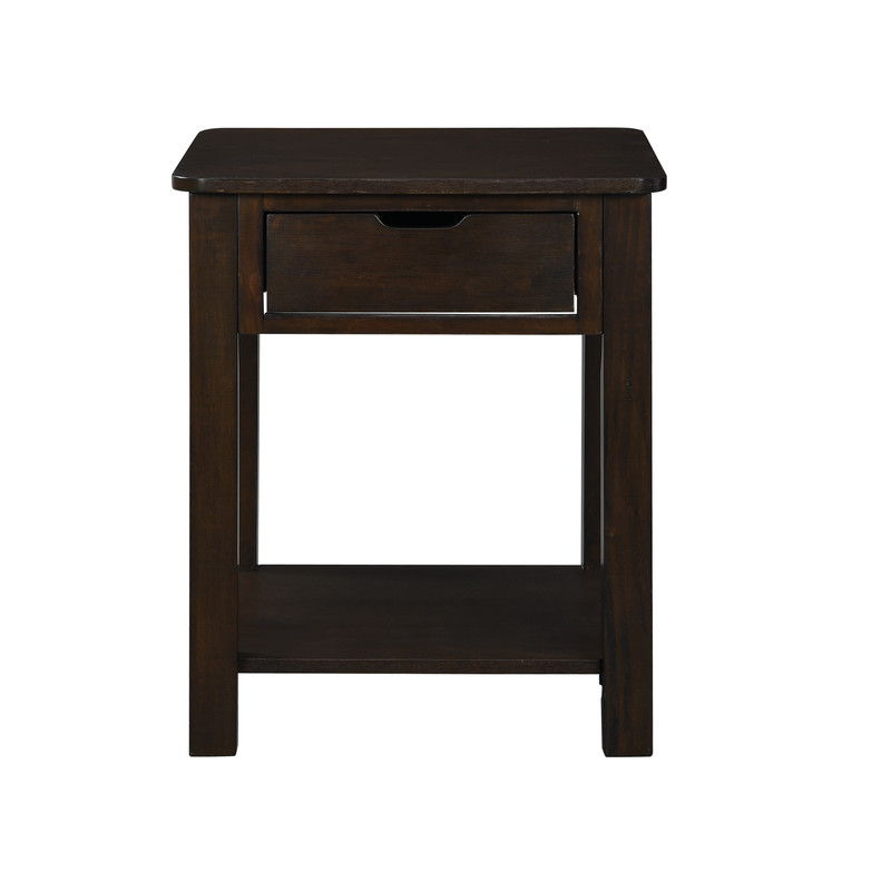 Flora - End Table With Drawer - Dark Brown