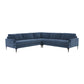 Serena - Velvet L-Sectional With Black Legs