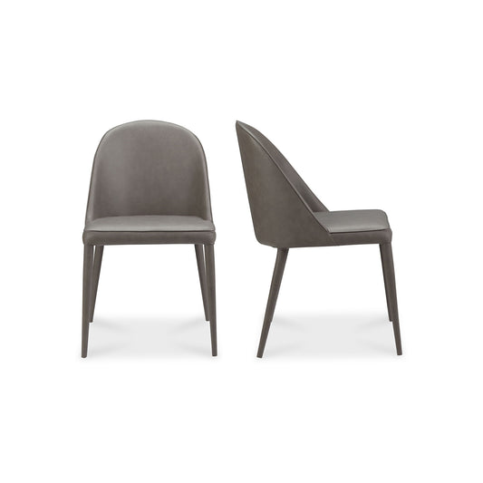 Burton - Dining Chair Chair Vegan Leather (Set of 2) - Gray