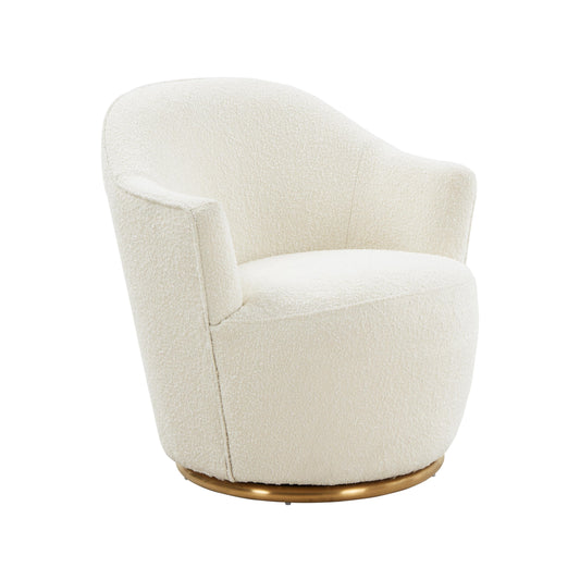 Skyla - Boucle Swivel Chair - Beige