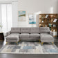 L-Shape Convertible Sectional Sofa Couch With Movable Ottoman For Living Room