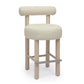 Carmel - Boucle and Solid Wood Counter Stool