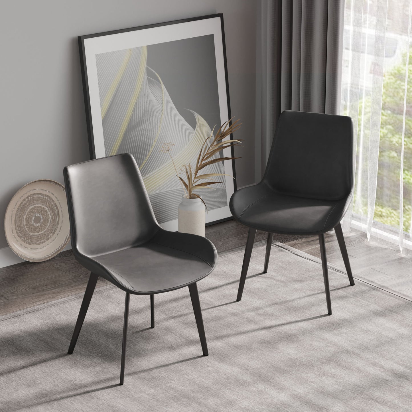 Modern Dining Chair Living Room Metal Leg Dining Chair (Set of 2)