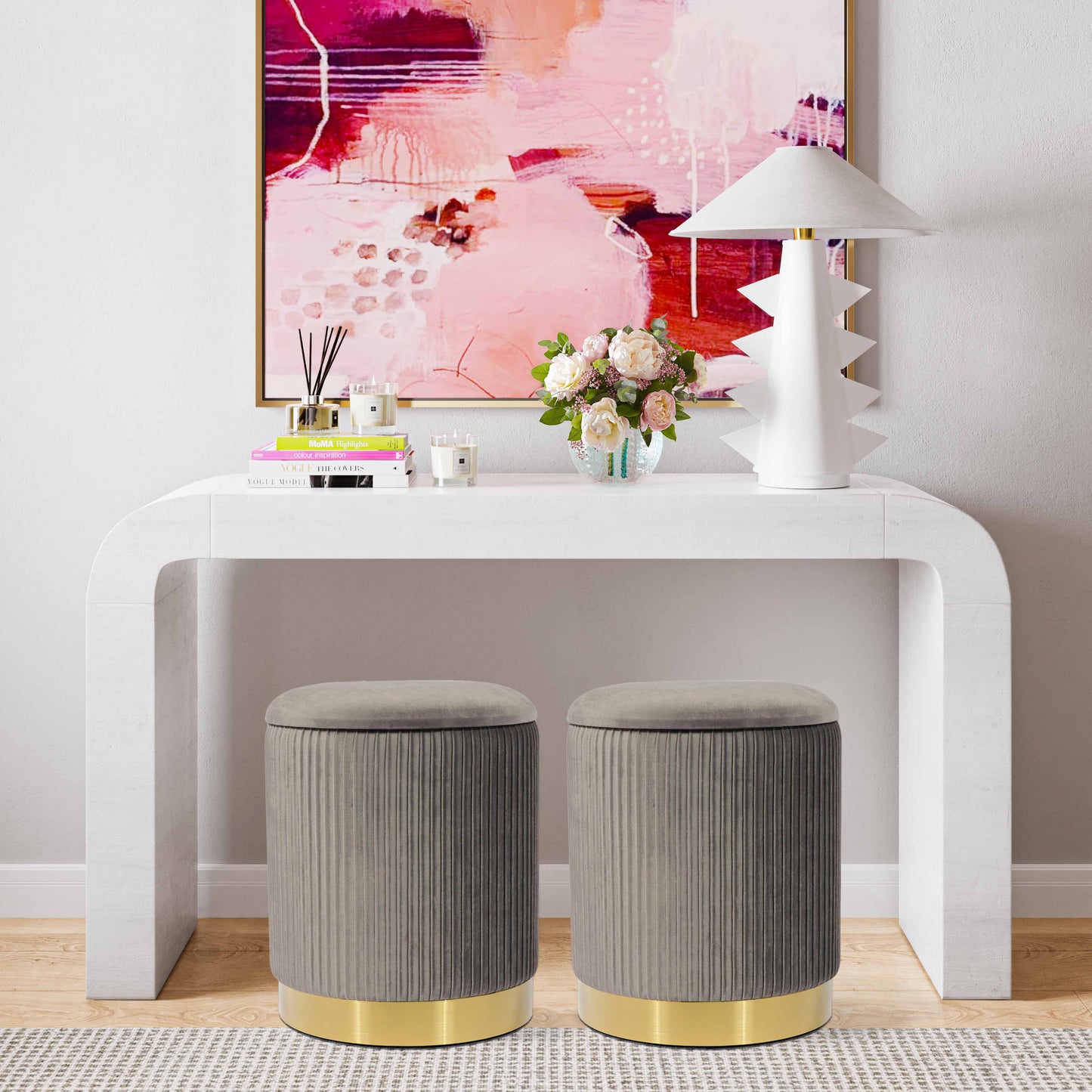 Zoe - Velvet Storage Ottoman