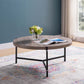 Round Coffee Table With White Metal Legs