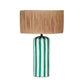 Ravello - Striped Papier Mache Table Lamp - Green