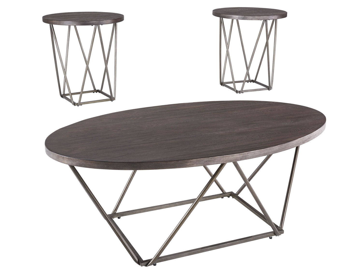 Neimhurst - Dark Brown - Occasional Table Set (Set of 3)