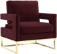 Avery - Velvet Chair With Polished Gold Base