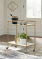 Plattfield - Antique Gold Finish - Bar Cart