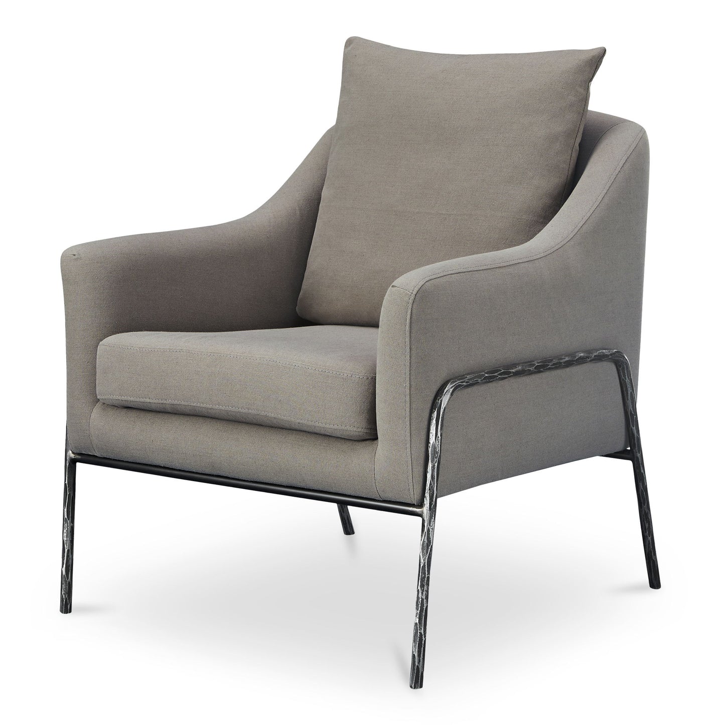 Archer - Accent Chair - Light Gray Linen Blend