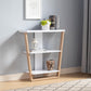 Contemporary Console Table With Three Open Shelves - White / Light Brown