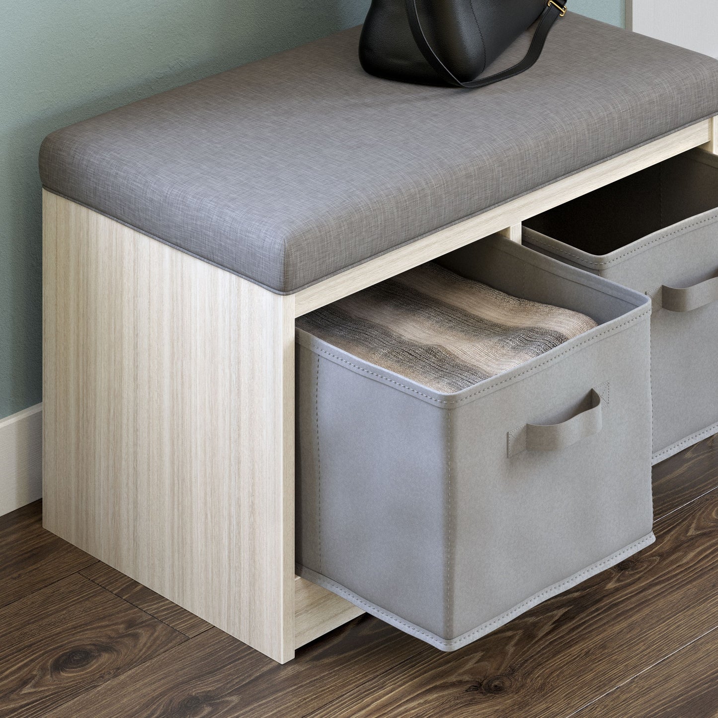 Blariden - Gray / Natural - Storage Bench