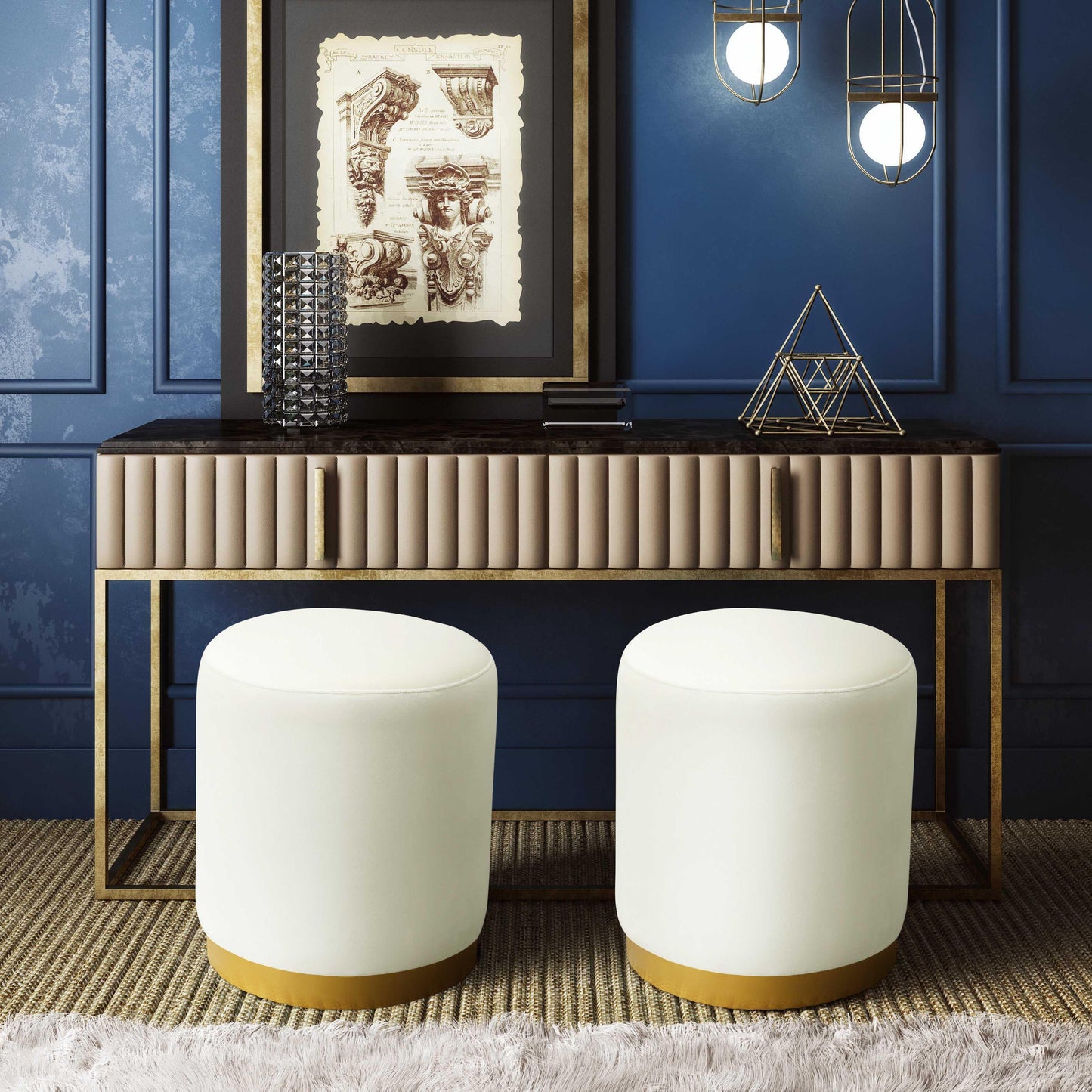 Opal - Velvet Ottoman