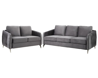 Hathaway - Velvet Fabric Sofa Set