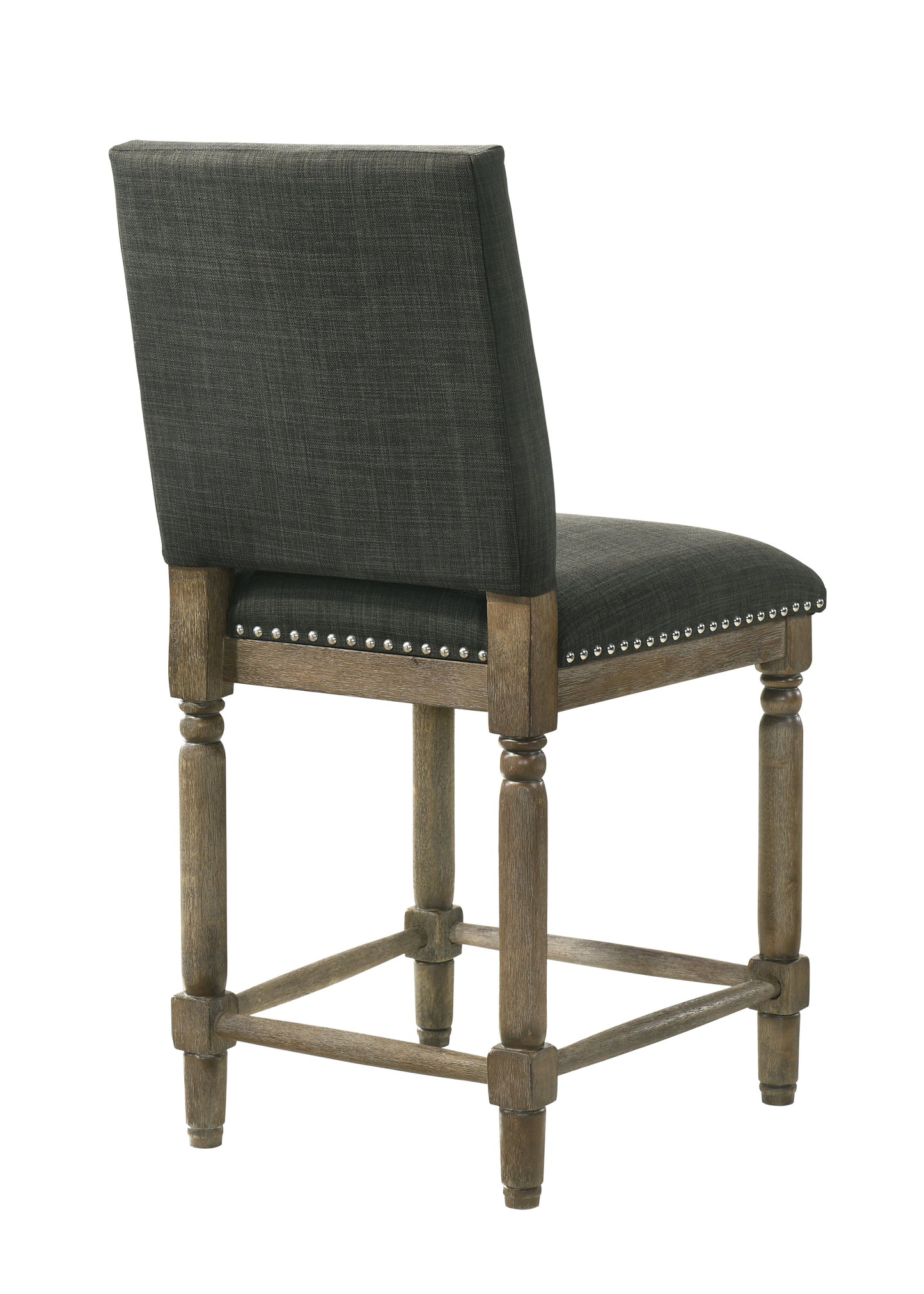 Everton - Fabric Counter Height Chair With Nailhead Trim - Gray