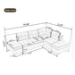 L-Shaped Corner Sofa Sectional Sofa Couch With Movable Storage Ottomans For Living Room