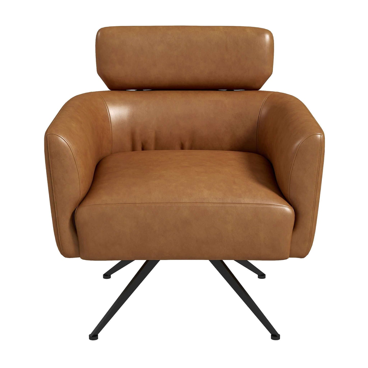 Camila - Leather Lounge Chair - Tan