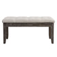 Button Tufted Upholstered Ding Bench, Entryway Shoe Bench - Beige