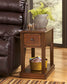 Breegin - Brown - Chair Side End Table - Removable Tray