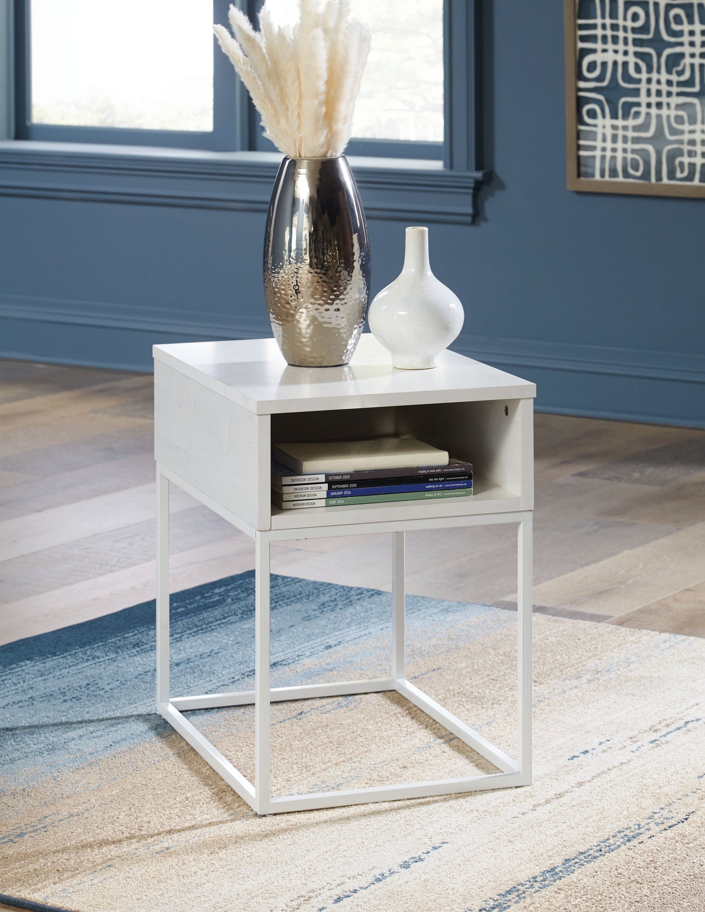 Deznee - White - Rectangular End Table